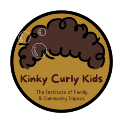 Institute of Family & Community Impact's Kinky Curly Kids blog logo. The Kinky Curly Kids blog explores neuroendocrine disruptors and chemicals in Black hair products to inform families and communities on the chemicals in the products they use.