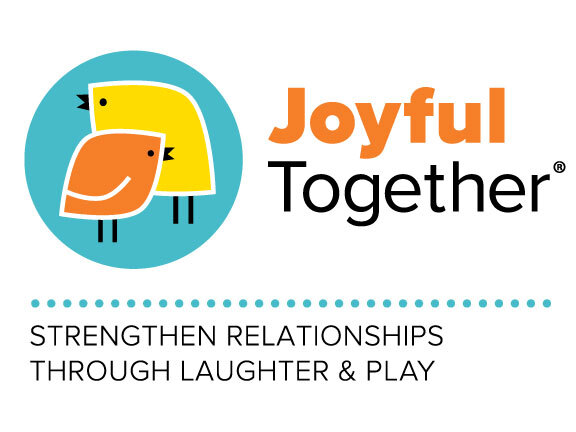 Joyful Together logo with registered trademark symbol and tagline "strengthen relationships through laughter & play"