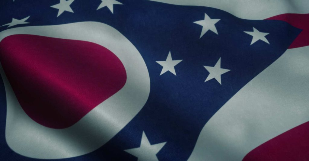 Close up image of the Ohio flag