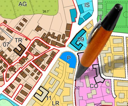 Redlining and zoning map. 